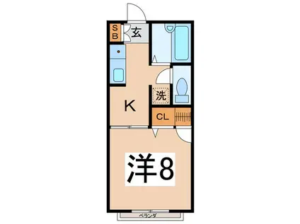 ハイツローリエ(1K/1階)の間取り写真