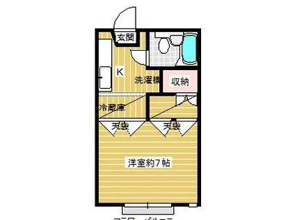 ジュネスヒロサワ(1K/1階)の間取り写真