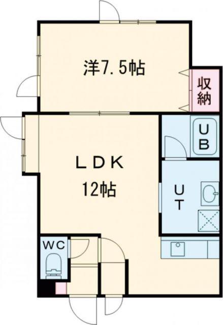 シャトーツイン(1LDK/1階)の間取り写真
