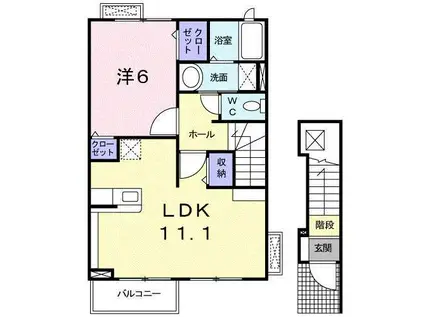 セレノパラッソ I(1LDK/2階)の間取り写真