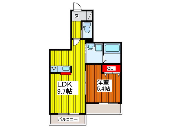 埼玉高速鉄道 川口元郷駅 徒歩12分 3階建 築10年(1LDK/3階)の間取り写真