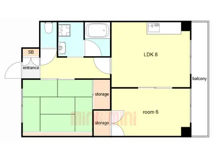 ドリーム寺池(2LDK/3階)の間取り写真