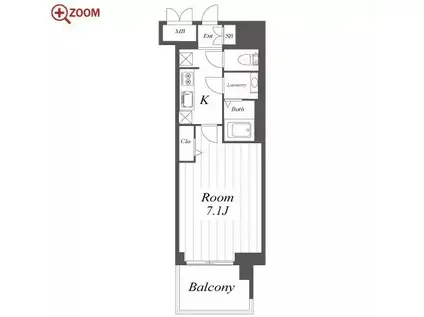 プレサンスTHE栄(1K/6階)の間取り写真