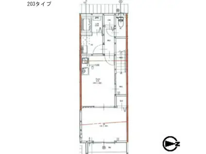 SENSE三木本町(1DK/2階)の間取り写真