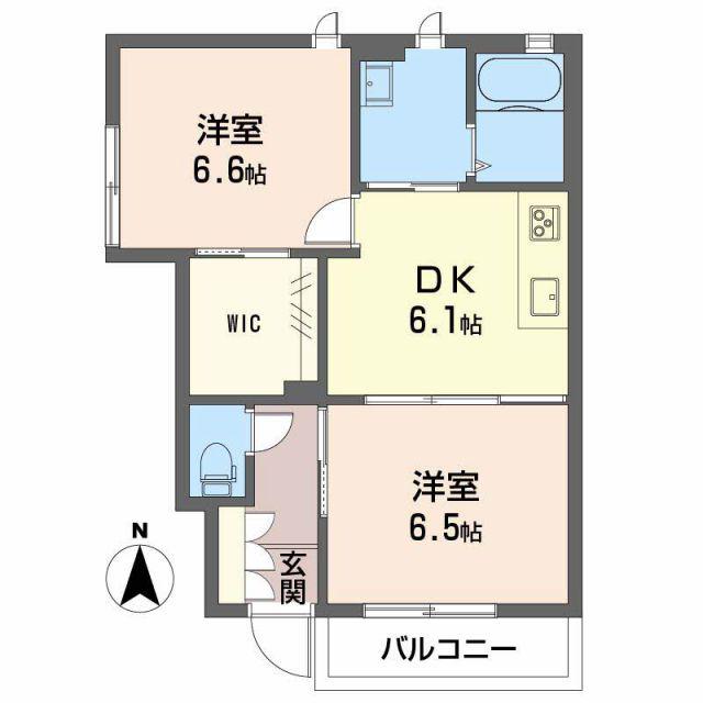 シャーメゾン高岡(2DK/1階)の間取り写真
