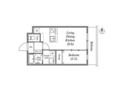 ST・RESIDENCE南津の辺(1LDK/4階)の間取り写真
