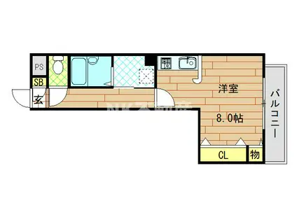 メルシィ2000(ワンルーム/4階)の間取り写真