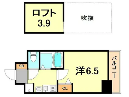 エステムコート神戸県庁前IIIフィエルテ(1K/5階)の間取り写真