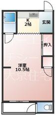 明美マンション(1DK/3階)の間取り写真