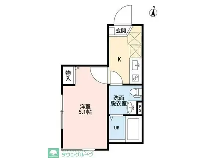 MONDO三ツ境 (1K/2階)の間取り写真