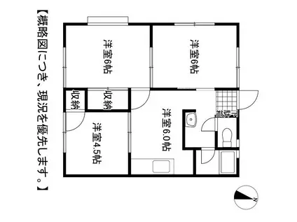 コーポプラザント(3DK/2階)の間取り写真
