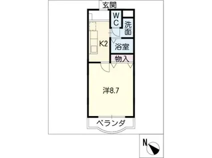 DUAユーアイ(1K/1階)の間取り写真