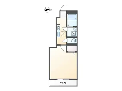 ポラリスHS(1K/1階)の間取り写真