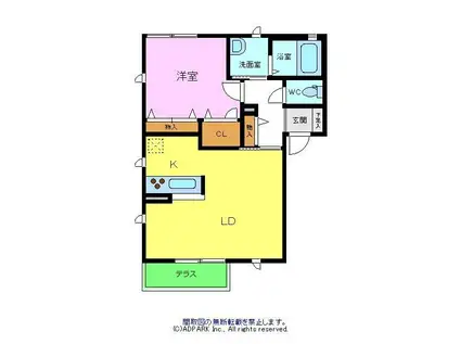 CURARVIENTO(1LDK/1階)の間取り写真