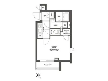 グランパセオ四谷若葉(1K/4階)の間取り写真