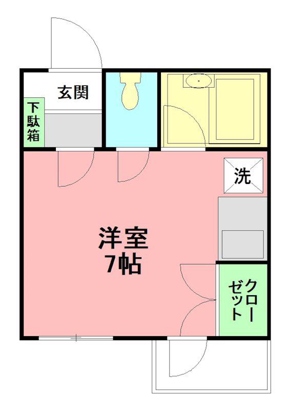 うさみハイツ(ワンルーム/3階)の間取り写真