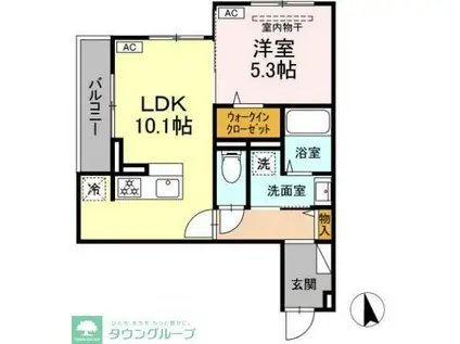 DPAINA 上平間 I(1LDK/2階)の間取り写真