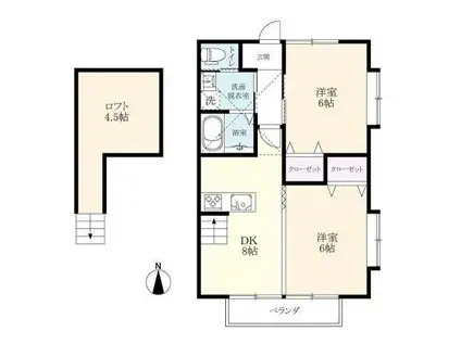 ANGETOWN(2DK/2階)の間取り写真