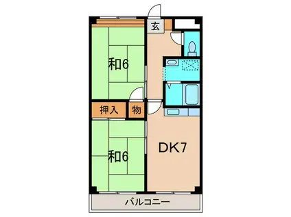 白峰コーポ(2DK/3階)の間取り写真
