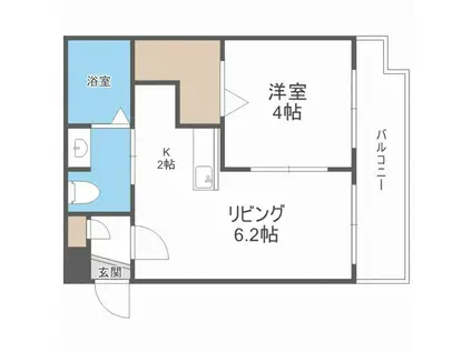 VILLAGE北大通壱番館 ヴィレッジ北大通壱番館(1DK/2階)の間取り写真