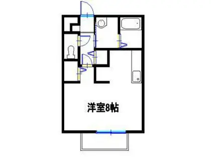 コンフォートテクノII(1K/1階)の間取り写真