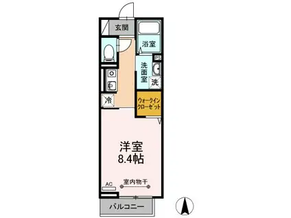 アルカンシエルVI(1K/2階)の間取り写真