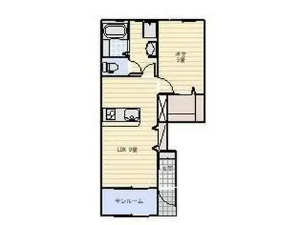 LOTUS篠原(1LDK/1階)の間取り写真