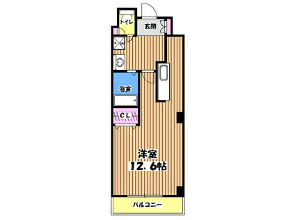FOGLIA(1K/6階)の間取り写真