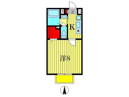 STAR VALLEY(1K/2階)の間取り写真