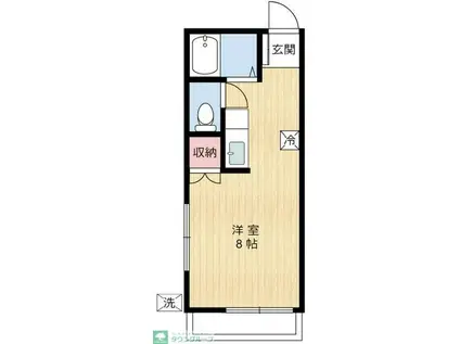 リベラルハイム(ワンルーム/1階)の間取り写真