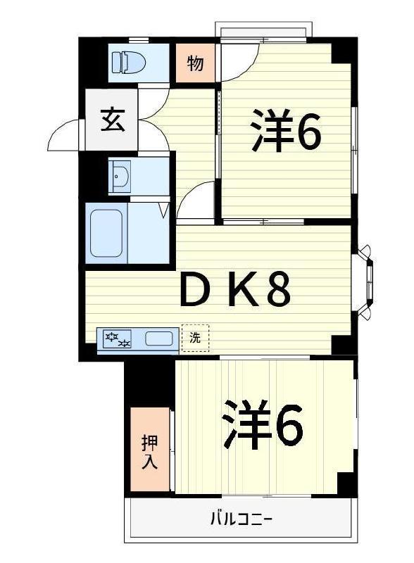 和幸マンション(2DK/3階)の間取り写真