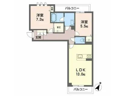 シャーメゾン ブロート(2LDK/3階)の間取り写真