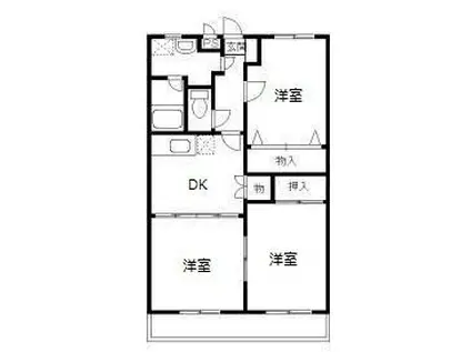 グランデール(3DK/3階)の間取り写真