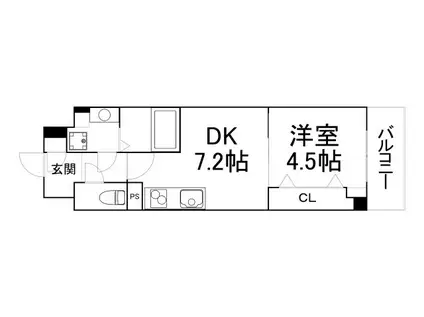 GIOIA NAMBA(1DK/10階)の間取り写真