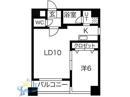 ドエル南円山(1LDK/8階)の間取り写真
