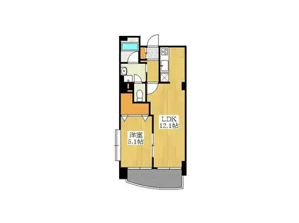 ホワイトパレス(1LDK/3階)の間取り写真