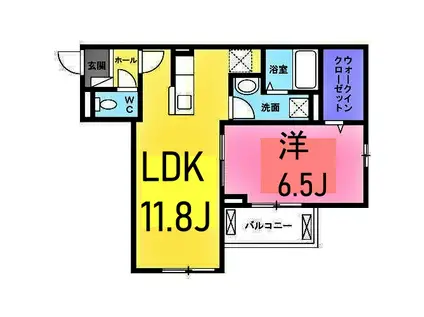 ブローテ(1LDK/1階)の間取り写真