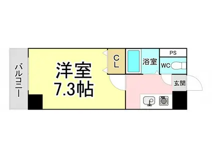 アリビオ八幡(1K/3階)の間取り写真