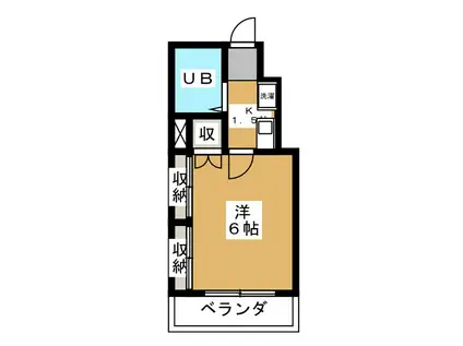 ビームハウス根本(1K/5階)の間取り写真