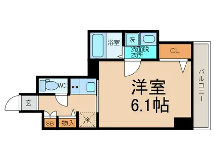 S-RESIDENCE南堀江(1K/6階)の間取り写真