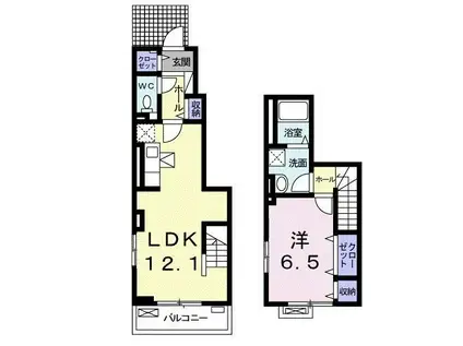 ショコラI(1LDK/1階)の間取り写真
