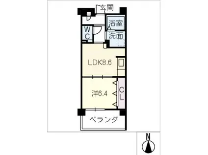ココドール鳴子(1LDK/1階)の間取り写真