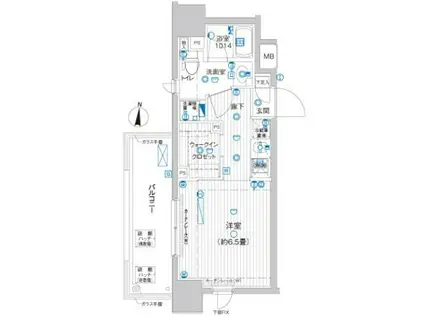 ル・リオン豊洲ウォーターフロント(ワンルーム/6階)の間取り写真