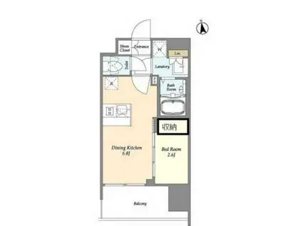 CAVANA西大島(1DK/6階)の間取り写真