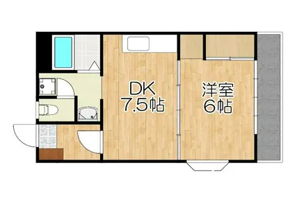 クレインポート(1DK/3階)の間取り写真