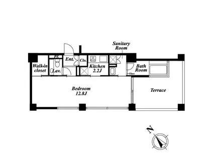 QIZ広尾(1K/5階)の間取り写真