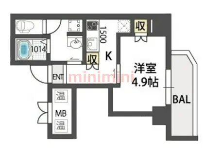 サーフアイランドサンセバスチャン(1K/5階)の間取り写真