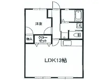 シティ青山(1LDK/2階)の間取り写真