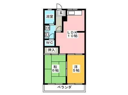 アーバンハイムサカイB(2LDK/2階)の間取り写真