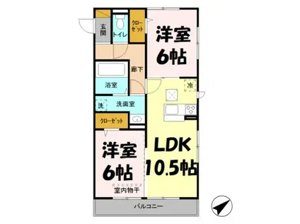 MM.GLANZ(2LDK/3階)の間取り写真